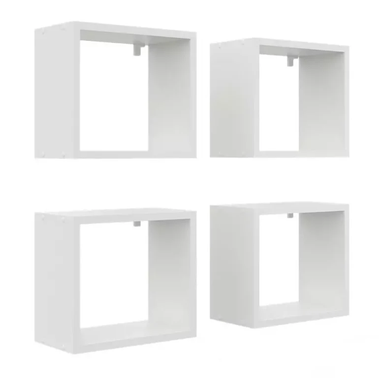 Półki ścienne CUBE, zestaw 4 sztuk Nr 30, kolor biały