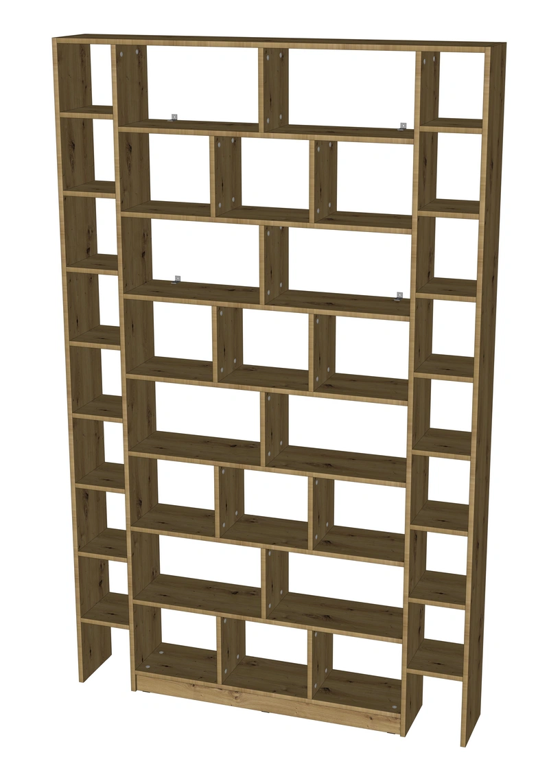 Regał Otwarty Dwustronny Przedzielający Pokój Nowoczesna Biblioteczka FERRO 180x202,7 cm - obrazek 2