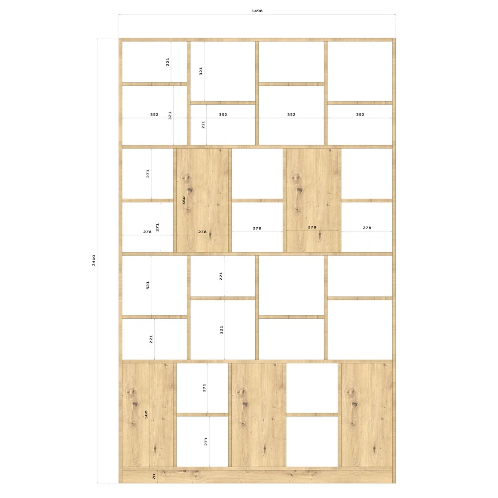 Nowoczesna Biblioteczka Regał Otwarty do Pokoju Salonu - VITORIO 150x240,5 - obrazek 6