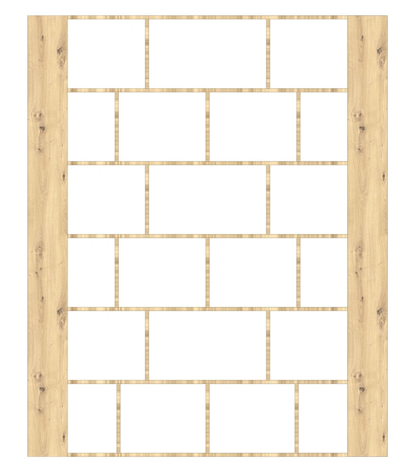 Regał Otwarty Dwustronny Przedzielający Pokój Nowoczesna Biblioteczka FERRO 180x202,7 cm - obrazek 6